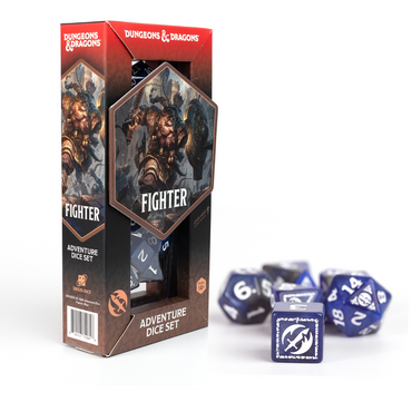 D&D Adventure Dice Set - Fighter Edition | Blue 17pc Collection (ONLINE ORDER ONLY)