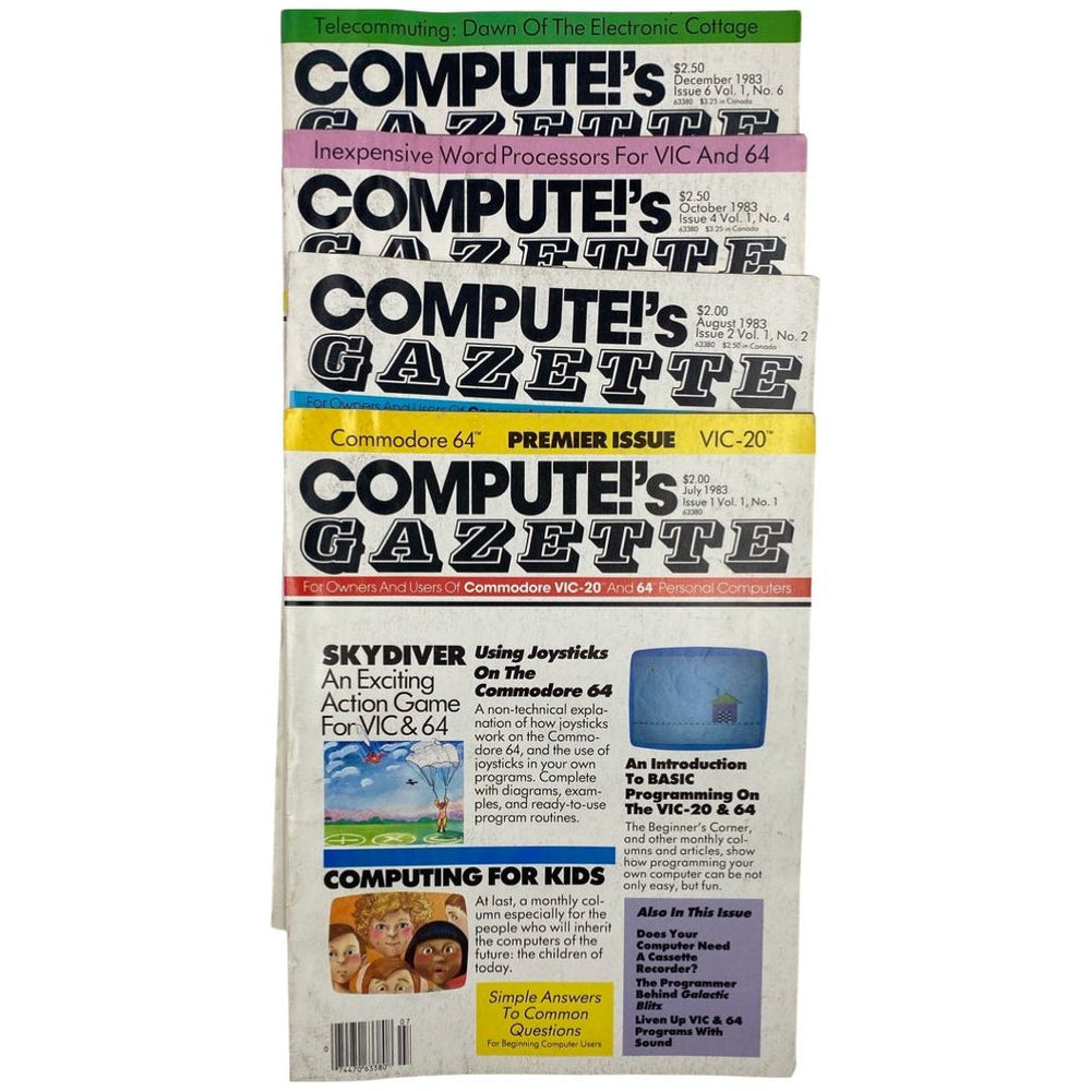 Compute's Gazette 1983 Back Issue(s) C64 C128 VIC-20 Commodore 64 Magazine (Online Order Only)