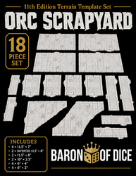 Orc Scrapyard Template Set | 11e Terrain Template Set | Shipping Excluded