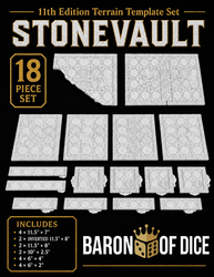 Stonevault Template Set | 11e Terrain Template Set | Shipping Excluded