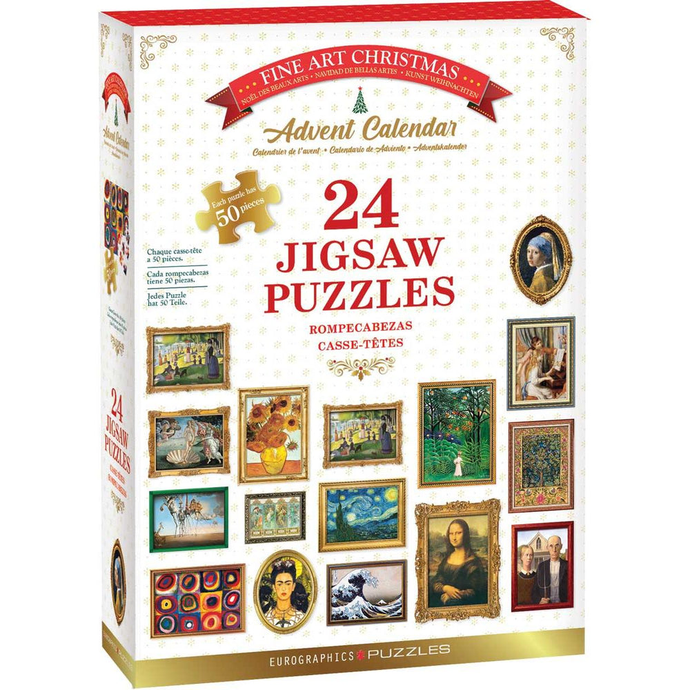 Fine Art Christmas Advent Calendar - 24 Set of 50 Piece Mini Jigsaw Puzzles Eurographics (ONLINE ORDER ONLY)