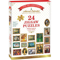 Fine Art Christmas Advent Calendar - 24 Set of 50 Piece Mini Jigsaw Puzzles Eurographics (ONLINE ORDER ONLY)