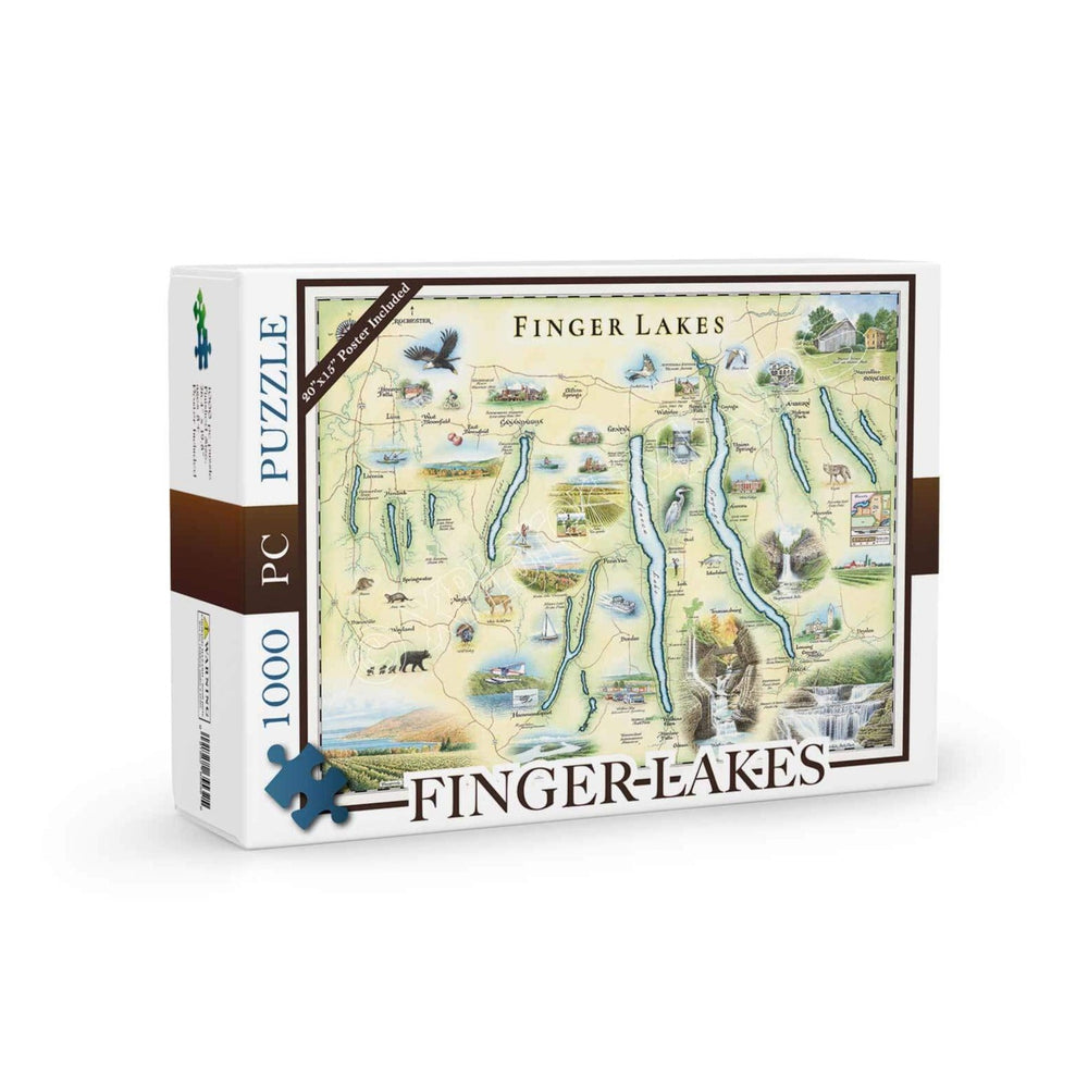 Finger Lakes New York 1000 Piece Jigsaw Puzzle Xplorer Maps (ONLINE ORDER ONLY)