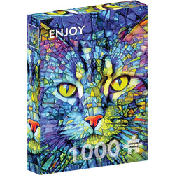 Fiona the Stained Glass Cat 1000 Piece Jigsaw Puzzle Enjoy
