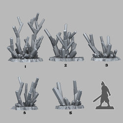 3D Printed Fantastic Plants and Rocks Fire Crystals 28mm - 32mm D&D Wargaming (Online Only)