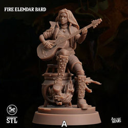 3D Printed Sordane Publishing Fire Elemdar Bard 28 32mm D&D (Online Only)
