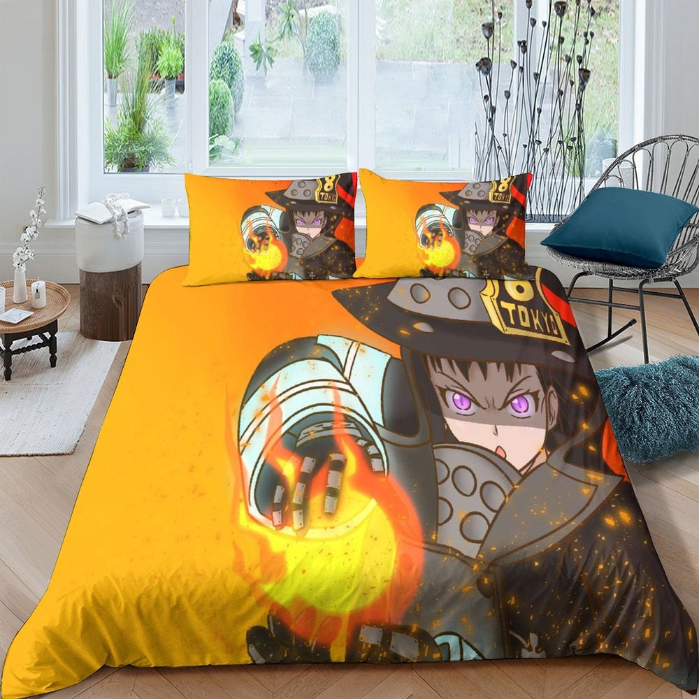 Fire Force Bedding Set Pattern Quilt Cover Without Filler (Online Order Only)