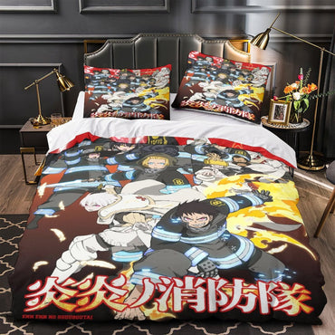 Fire Force Bedding Set Pattern Quilt Cover Without Filler (Online Order Only)