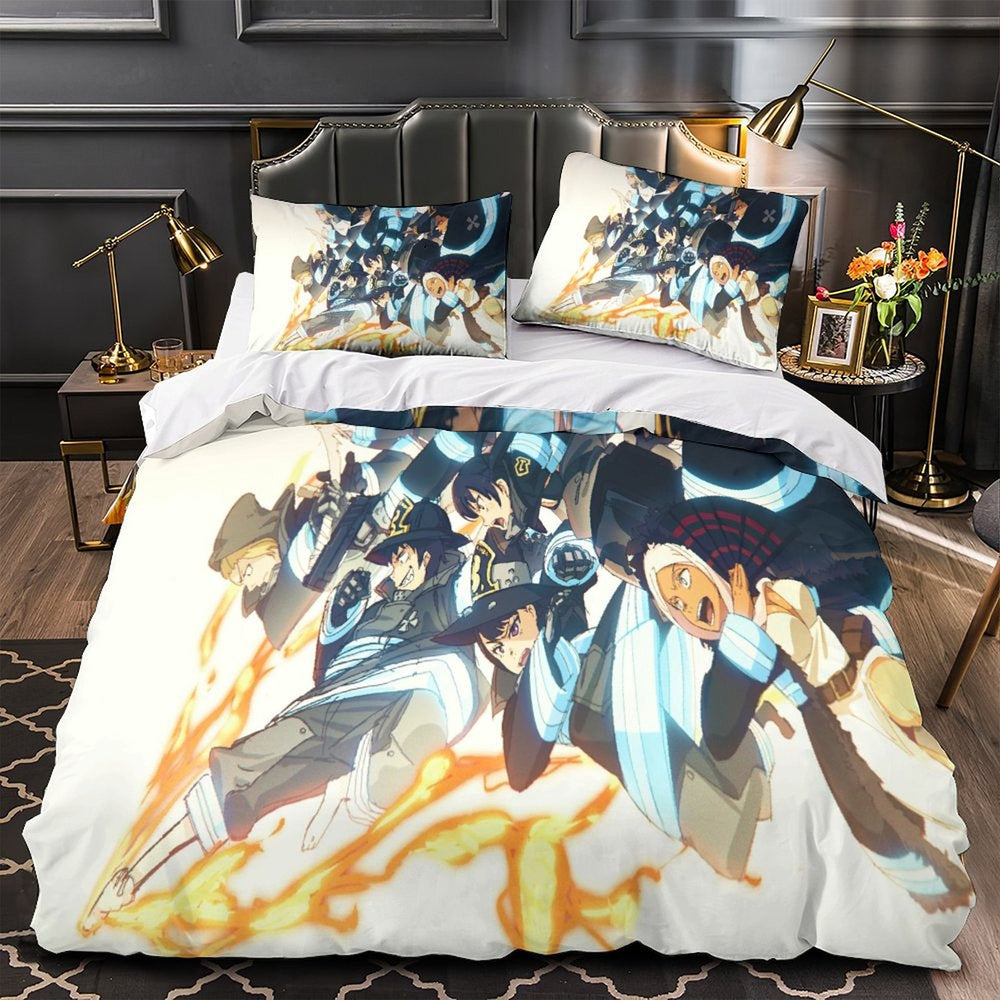 Fire Force Bedding Set Pattern Quilt Cover Without Filler (Online Order Only)