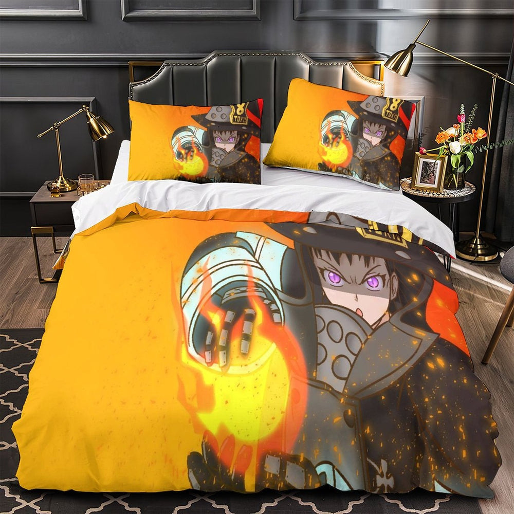 Fire Force Bedding Set Pattern Quilt Cover Without Filler (Online Order Only)