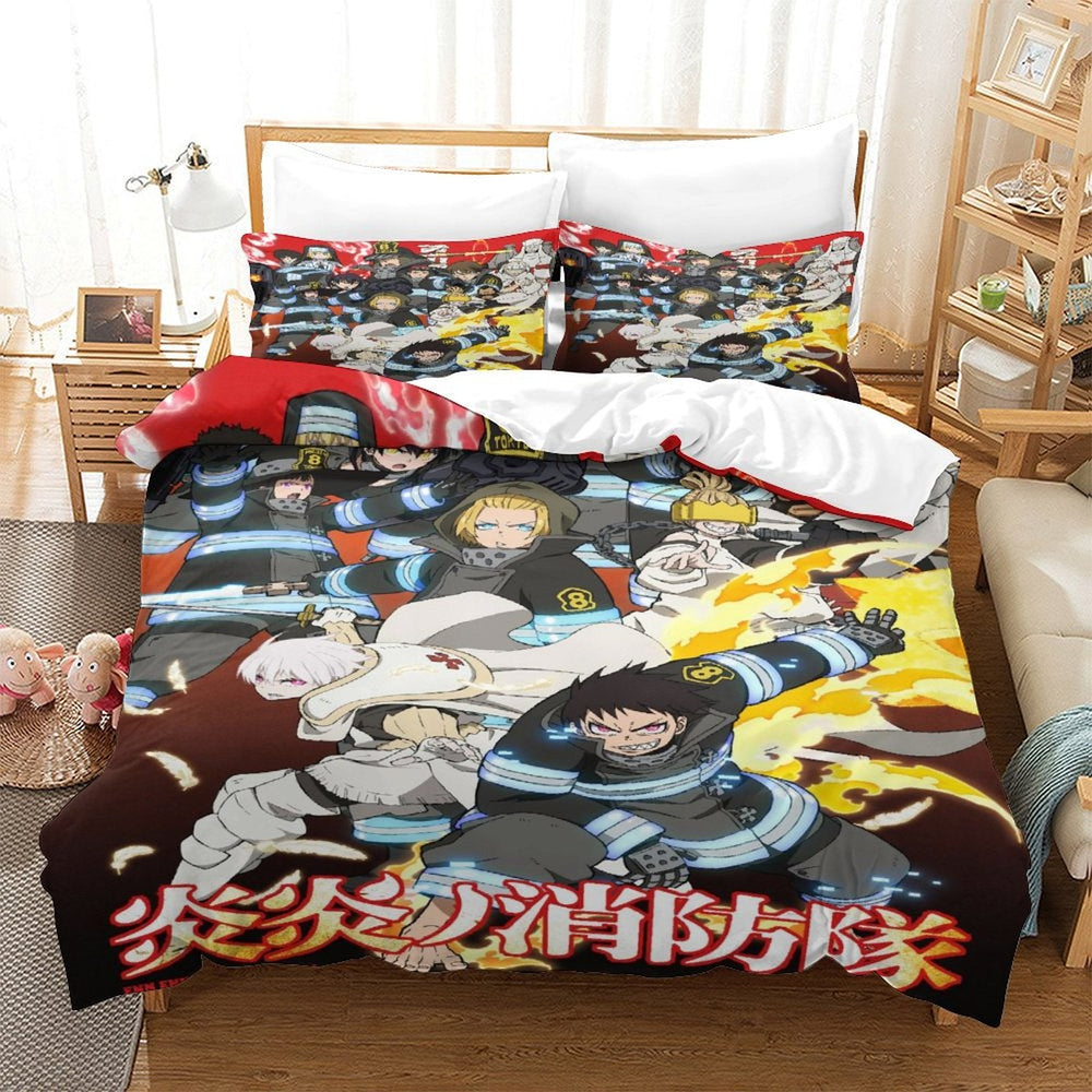 Fire Force Bedding Set Pattern Quilt Cover Without Filler (Online Order Only)