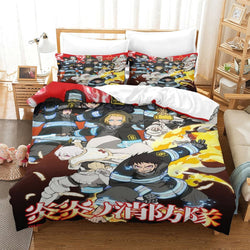 Fire Force Bedding Set Pattern Quilt Cover Without Filler (Online Order Only)