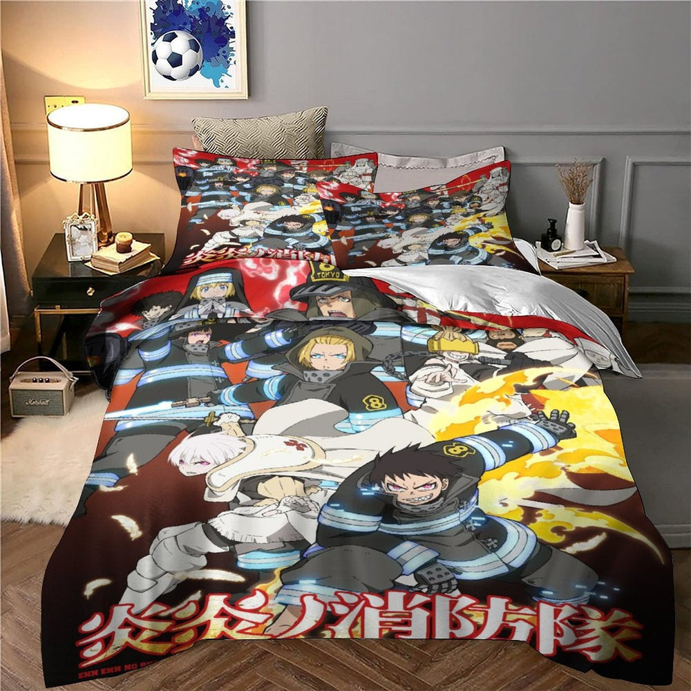 Fire Force Bedding Set Pattern Quilt Cover Without Filler (Online Order Only)
