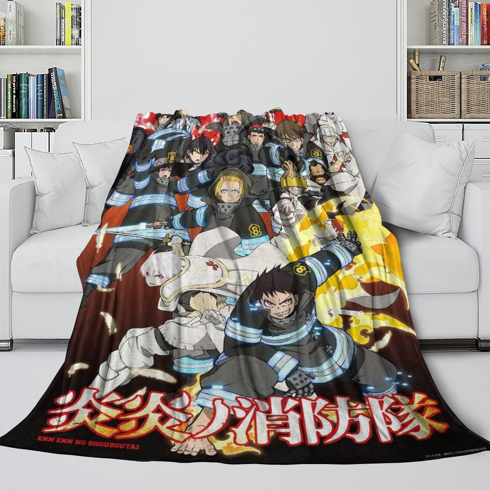 Fire Force Blanket Flannel Fleece Throw Room Decoration (Online Order Only)