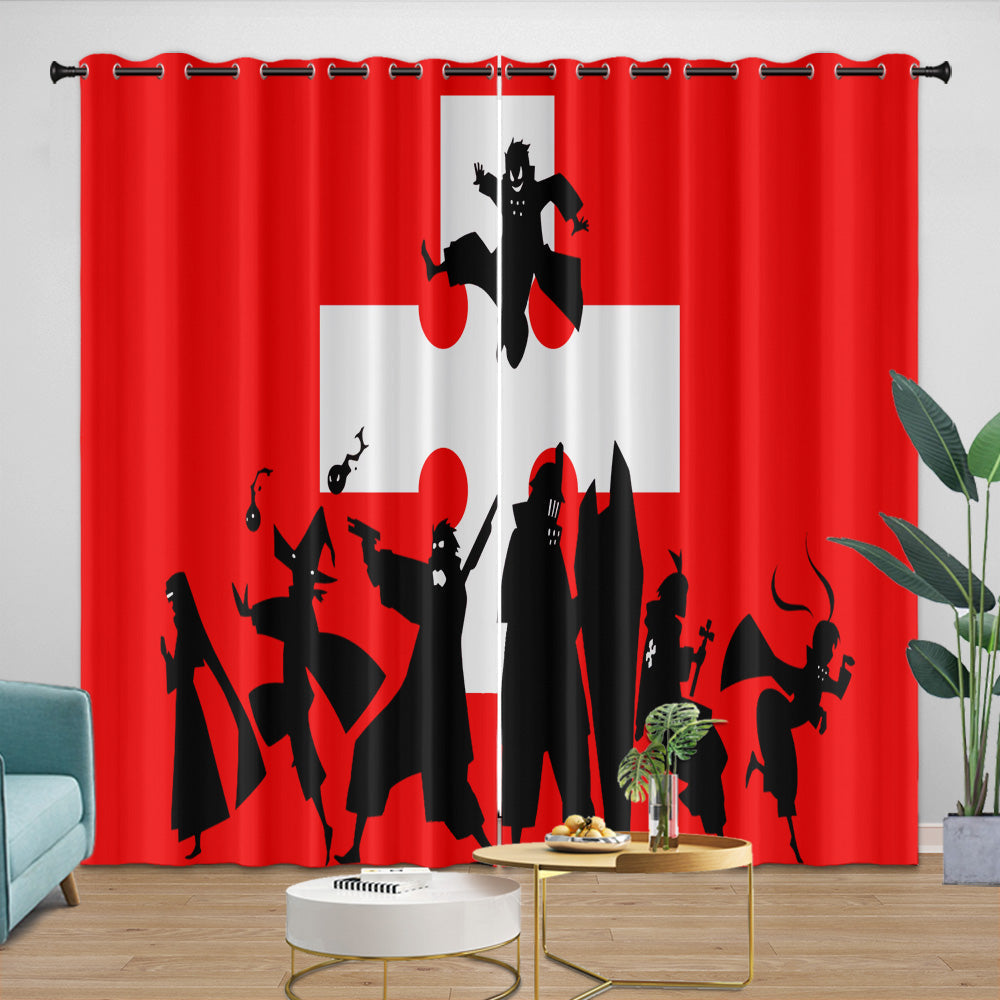 Fire Force Curtains Blackout Window Drapes Room Decoration (Online Order Only)