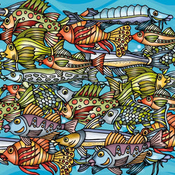 Fish Color Mix Q 72 Piece Pocket Jigsaw Puzzle Curiosi (ONLINE ORDER ONLY)