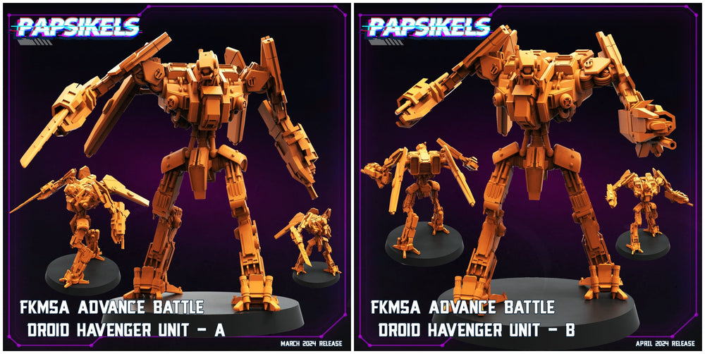 3D Printed Papsikels Fkmsa Advance Battle Droid Havenger Set 28mm 32mm (Online Only)