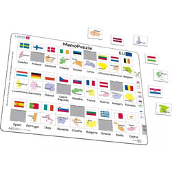 Flags & Capitals of the European Union 54 Piece Tray Jigsaw Puzzle Larsen