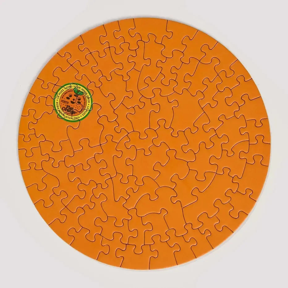Flat Orange 81 Piece Round Jigsaw Puzzle Le Puzz