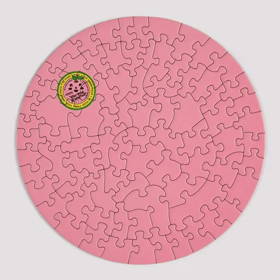 Flat Pink Grapefruit 81 Piece Round Jigsaw Puzzle Le Puzz