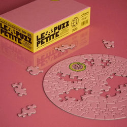 Flat Pink Grapefruit 81 Piece Round Jigsaw Puzzle Le Puzz