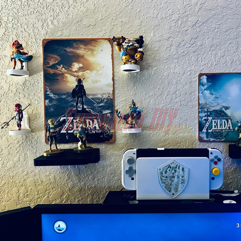 Floating Shelves for Amiibo Accessories | Comes with command strips! No Screws No Drilling | Display Shelf for Nintendo Amiibo (ONLINE ORDER ONLY)