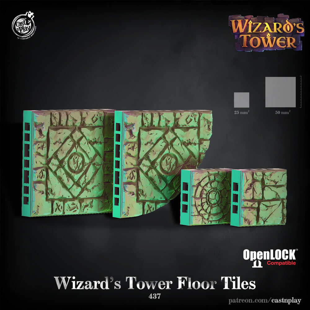 3D Printed Cast n Play Wizards Tower - Wizards Tower Floor Tiles 28mm 32mm D&D (Online Only)