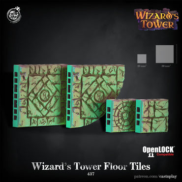 3D Printed Cast n Play Wizards Tower - Wizards Tower Floor Tiles 28mm 32mm D&D (Online Only)