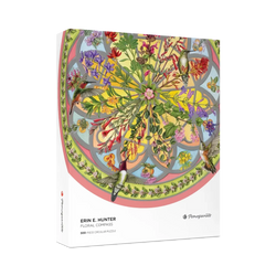 Floral Compass by Erin E. Hunter 500 Piece Round Jigsaw Puzzle Pomegranate
