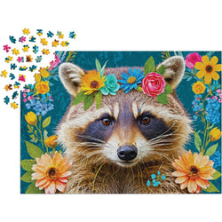 Floral Raccoon 1000 Piece Jigsaw Puzzle Enjoy