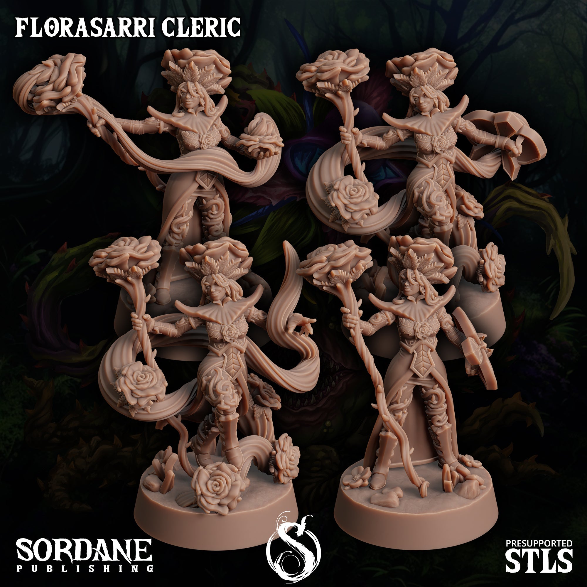 3D Printed Sordane Publishing Florasarri Cleric Cupid's Embrace Set 28 32mm D&D (Online Only)