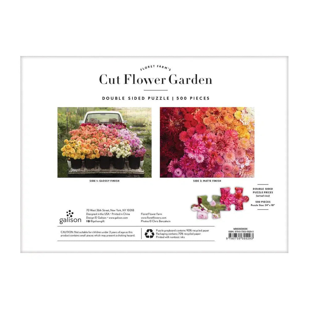 Floret Farm's Cut Flower Garden Double-Sided 500 Piece Jigsaw Puzzle Galison (ONLINE ORDER ONLY)