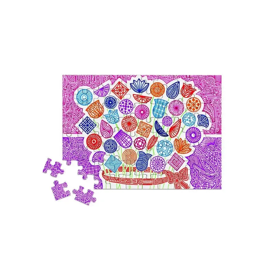 Flower Doodles 80 Piece Mini Jigsaw Puzzle Micro Puzzles (ONLINE ORDER ONLY)