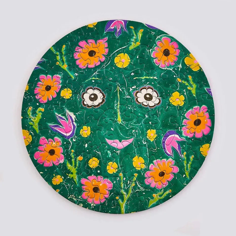 Flower Friend 81 Piece Round Jigsaw Puzzle Le Puzz