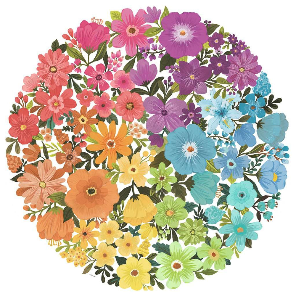 Flowers "Circle of Colors" 500 Piece Round Jigsaw Puzzle Ravensburger (ONLINE ORDER ONLY)