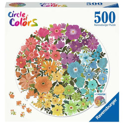 Flowers "Circle of Colors" 500 Piece Round Jigsaw Puzzle Ravensburger (ONLINE ORDER ONLY)