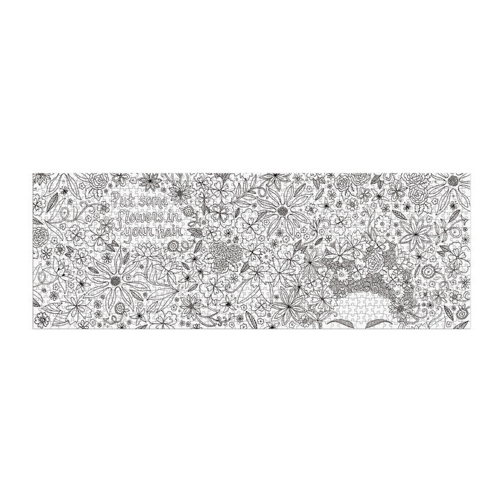 Flowers In Your Hair Color-In 1000 Piece Panoramic Jigsaw Puzzle Galison (ONLINE ORDER ONLY)