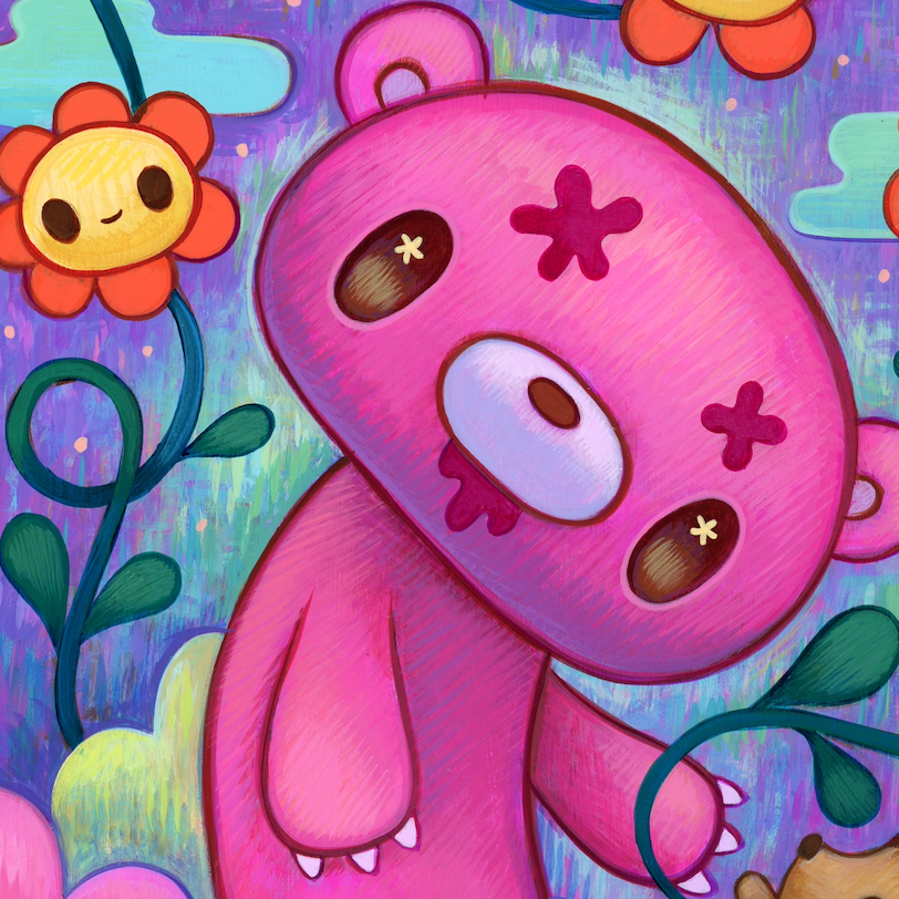 Jeremiah Ketner - Flowers For Gloomy Bear - Original Artwork -Gloomy Bear Exhibition (ONLINE ORDER ONLY)
