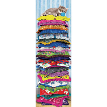 Fluffy Cat on Pillows 1000 Piece Panoramic Jigsaw Puzzle Eurographics (ONLINE ORDER ONLY)