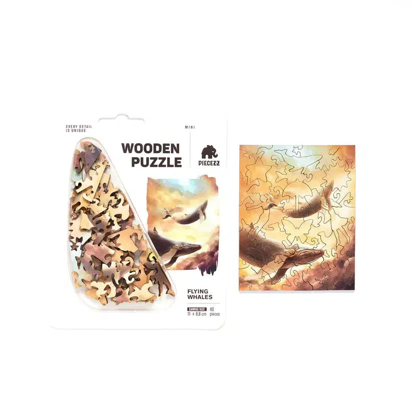 Flying Whales 40 Piece Mini Wooden Jigsaw Puzzle Geek Toys (ONLINE ORDER ONLY)