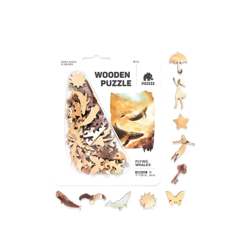 Flying Whales 40 Piece Mini Wooden Jigsaw Puzzle Geek Toys (ONLINE ORDER ONLY)