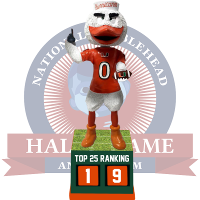 Miami Hurricanes Football Top 25 Ranking Tracker Bobblehead (Presale) (ONLINE ORDER ONLY)