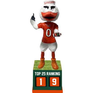 Miami Hurricanes Football Top 25 Ranking Tracker Bobblehead (Presale) (ONLINE ORDER ONLY)