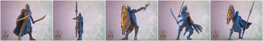 3D Printed Archvillain Games The Sun Elves of Sol Sylvaine Elven Footmen 28 32mm D&D (Online Only)