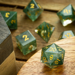 Forest Moss Green Glass DND Dice Set (ONLINE ORDER ONLY)