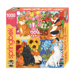 Four Seasons of Cats 1000 Piece Jigsaw Puzzle Springbok