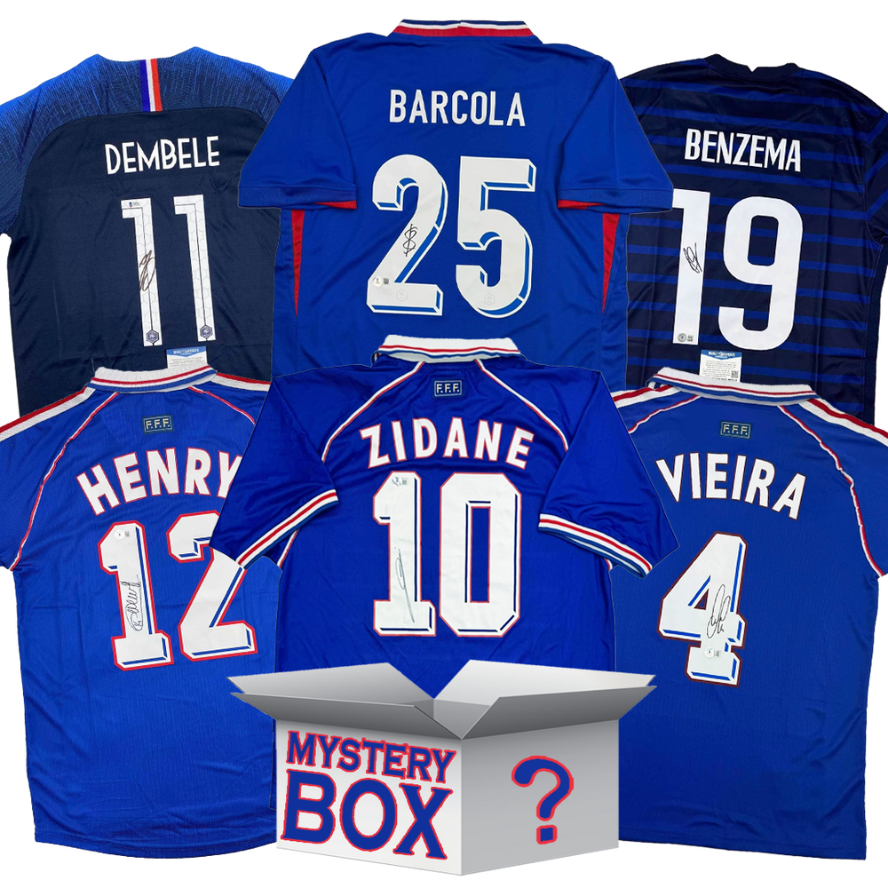 France Soccer Autographed/Signed Jersey Mystery Box with PSA JSA or Beckett COA