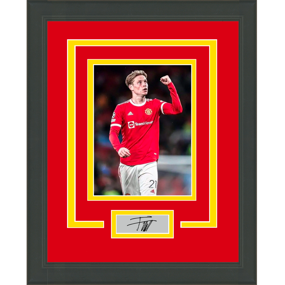 Framed Frankie De Jong Facsimile Laser Engraved Signature Auto Manchester United 11x14 Soccer Futbol Photo (ONLINE ORDER ONLY)