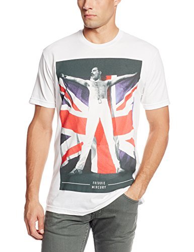 Men'S Freddie Mercury Freddie Flag T-Shirt, White, X-Large [T-Shirt] (ONLINE ORDER ONLY)