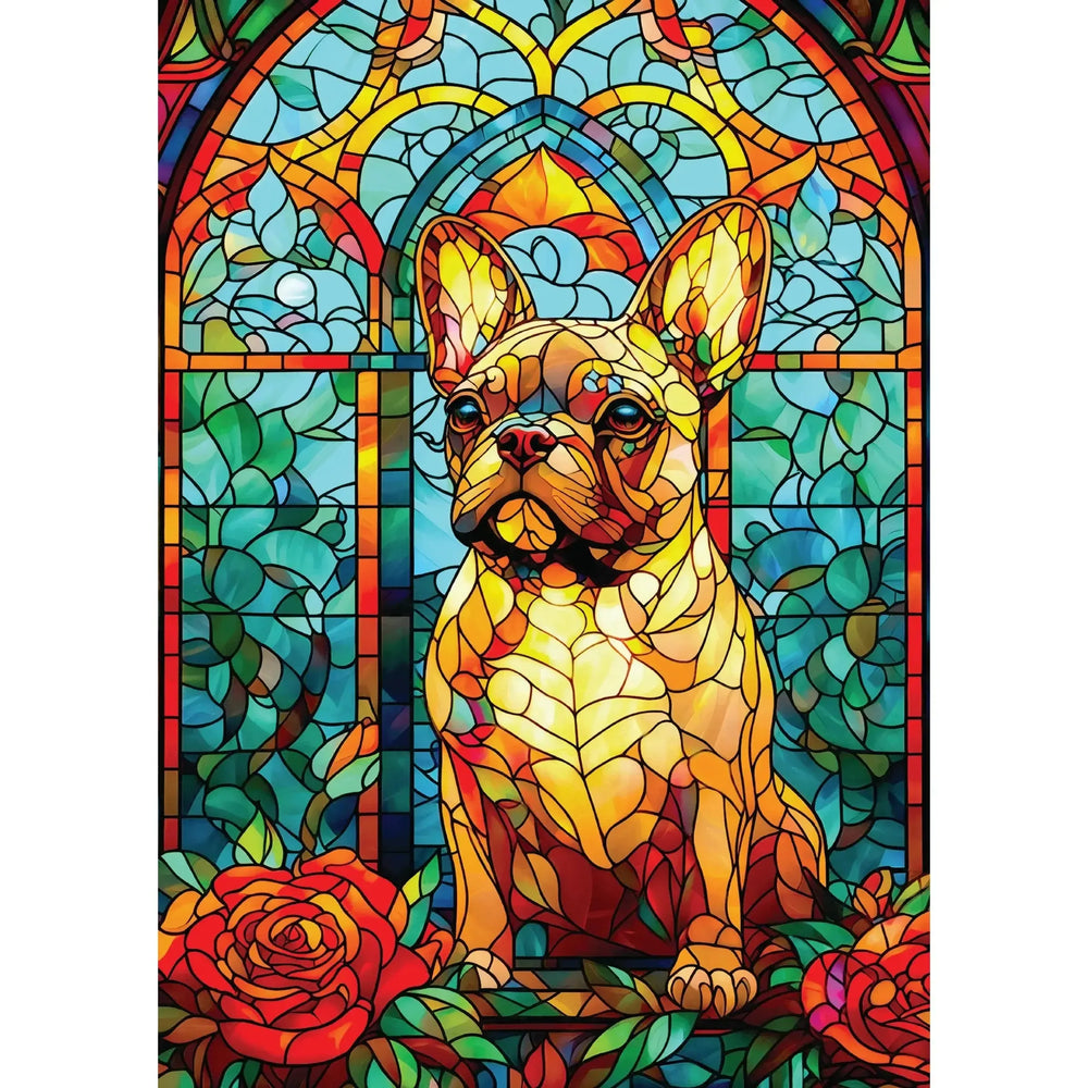 French Bulldog Stained Glass 1000 Piece Jigsaw Puzzle Enjoy